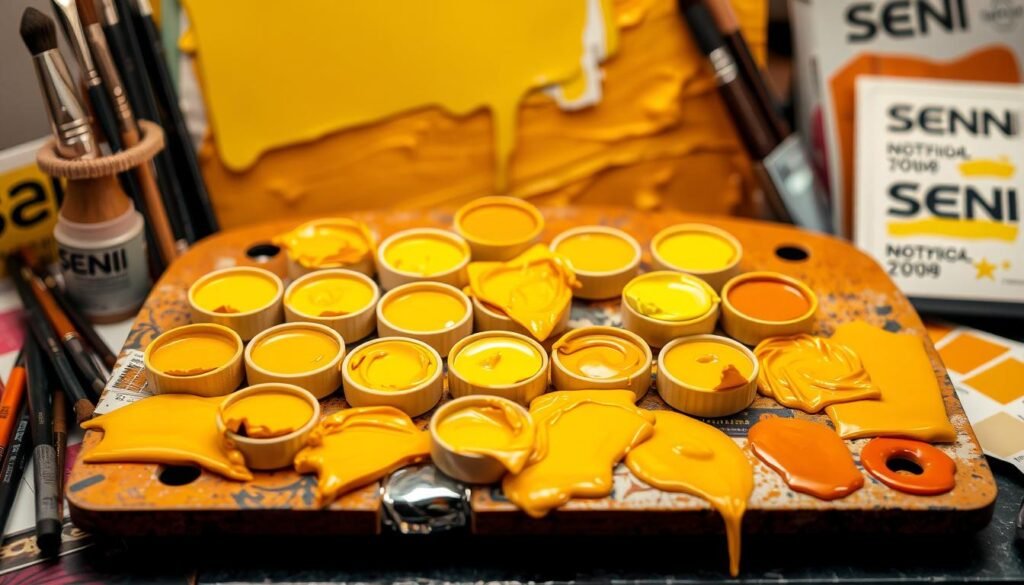 Warna kuning dalam cat acrylic